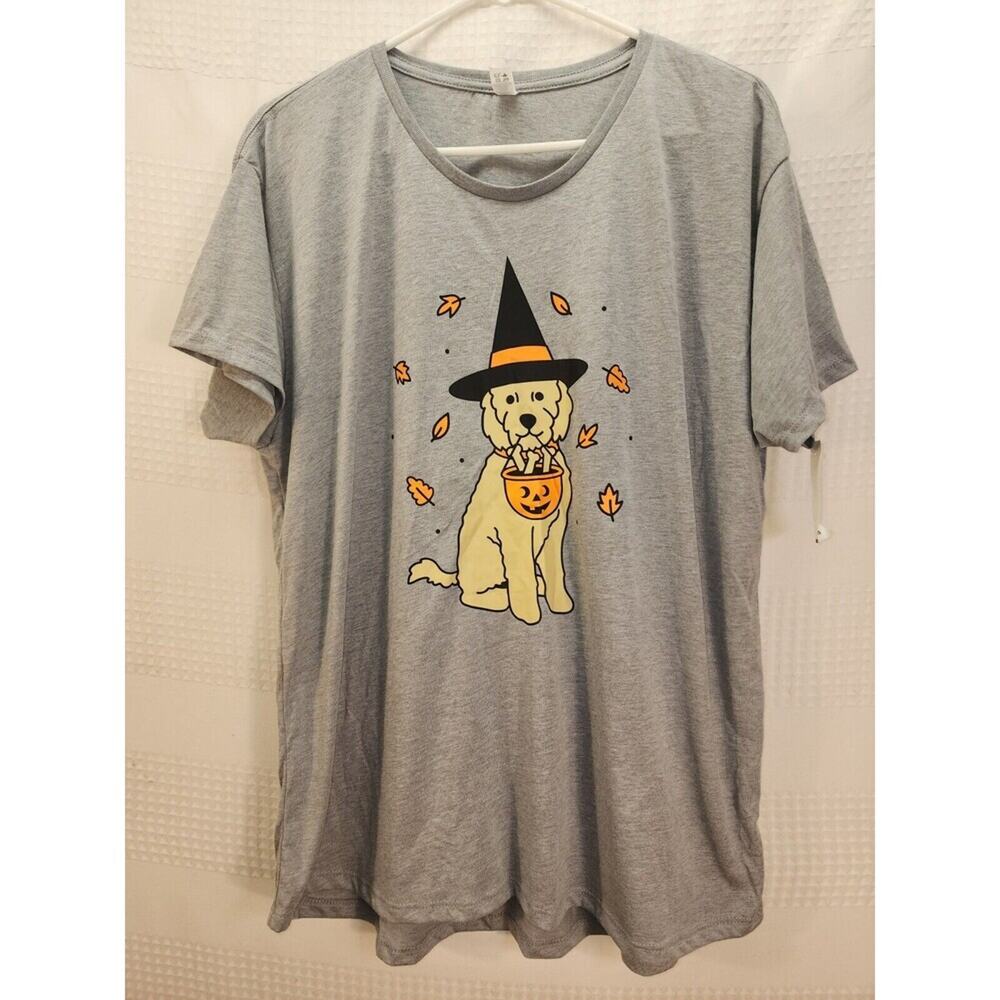 Ideal By Next Level T-Shirt Womens Size Large Halloween Dogs Short Sleeve 4668